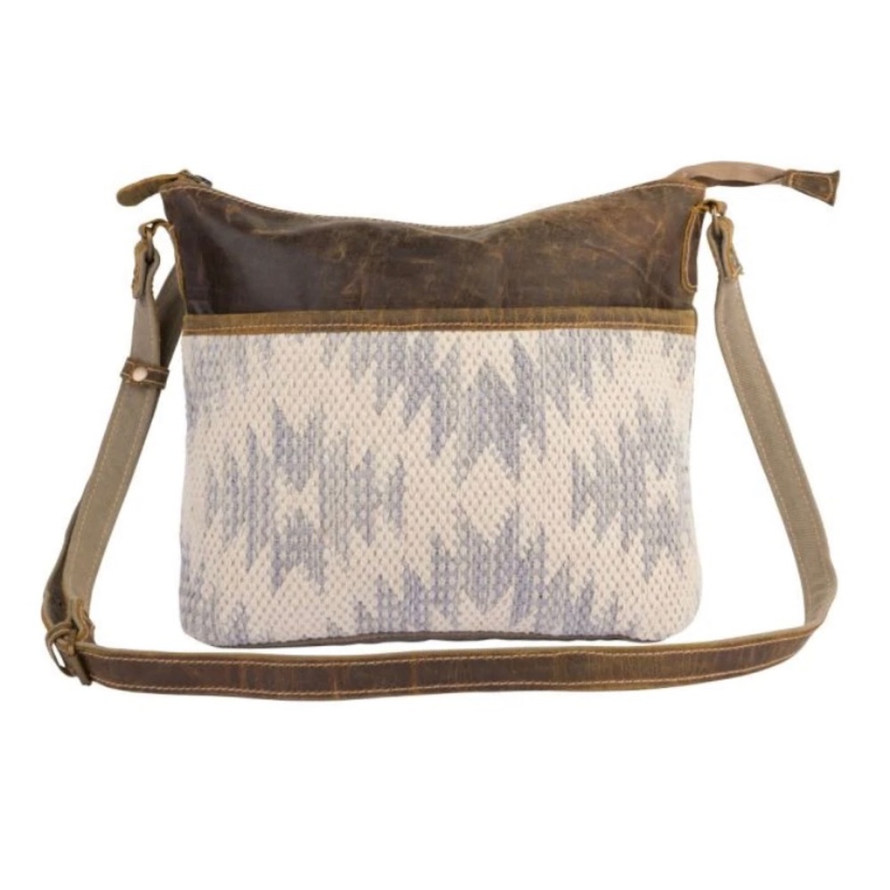 Myra Bag Daily Affair Crossbody Bag Leather Serape Print Upcycled NEW
